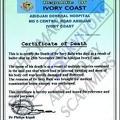 blessing bahi Death Certificate