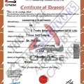 CERTIFICATE OF DEPOSITE