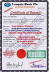 CERTIFICATE OF DEPOSIT