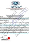 Guarantee Final Certificate From U.S Homland Security Department USA