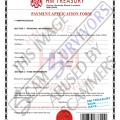 HM TREASURY PAYMENT APPLICATION FORM