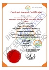 Contract Award Certificate for Eric    Chang
