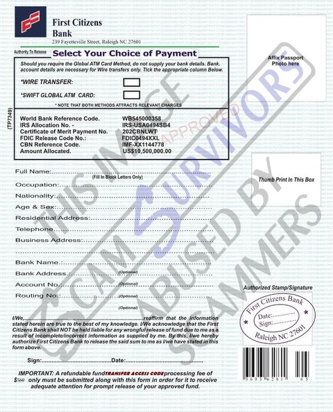 Fake First Citizens Bank Form.JPG