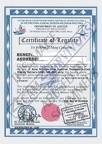Certificate of Legality