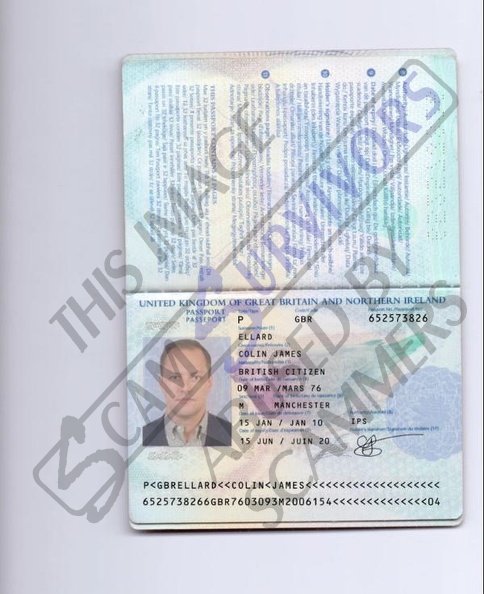 Colin James Ellard Passport | ScamSurvivors