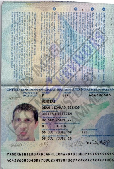 Dean Leonard Bishop Winters Passport.JPG