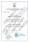 Fake certificate of incorporation Document