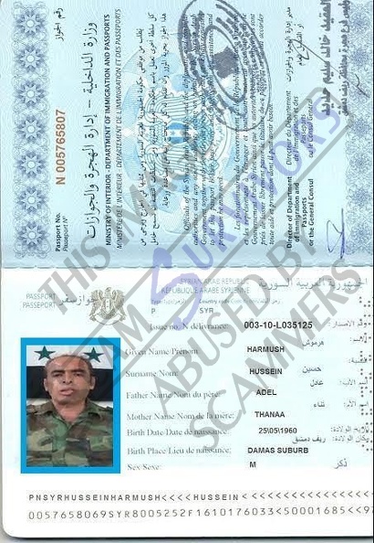 Fake Hussein Harmush Passport.JPG