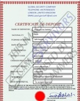 Fake certificate of Deposit