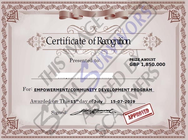 Fake Certificate of Recognition.JPG