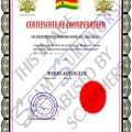 CERTIFICATE OF COORPERATION