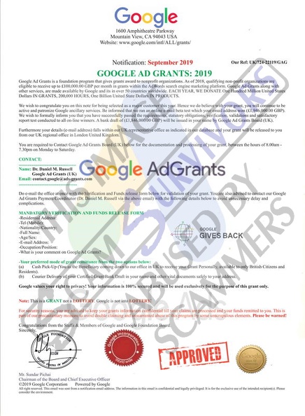 September Official Notification Letter Google Ad Grant 2019..jpg