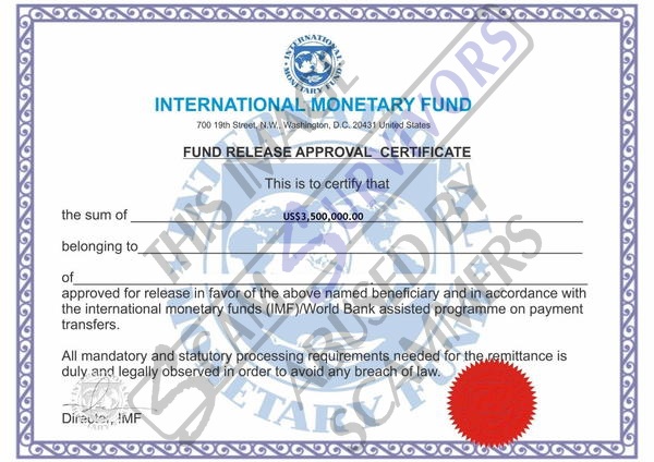 Fake Fund Release Approval Certificate.JPG