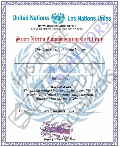 Fake Scam Victim Compensation Certificate.JPG