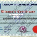 Fake Facebook Lottery Winners Certificate