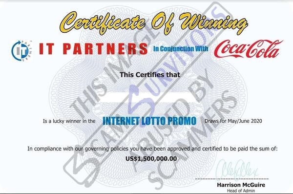 Fake Certificate of Winning.JPG