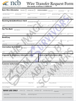 Fake NCB Wire Transfer Request Form