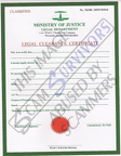 Fake Legal Clearance Certificate