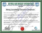 Fake Money Laundry clearance certificate for 2022