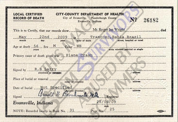 Fake certificate of death | ScamSurvivors