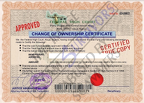 Fake Change of Ownership Certificate