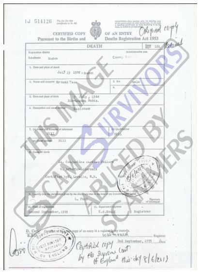 Fake Certificate of Death | ScamSurvivors