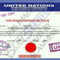 fake UN certificate
