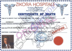 Fake Death Certificate Kurt Timrott